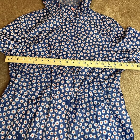 Joules Golightly Blue Daisy Packaway Waterproof Rain Jacket Coat Size US 8 WM - Picture 4 of 11
